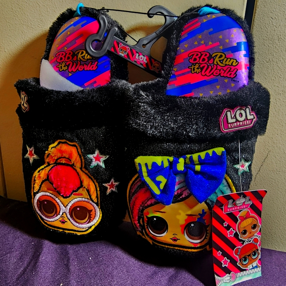 Lol surprise Girls glitter slippers